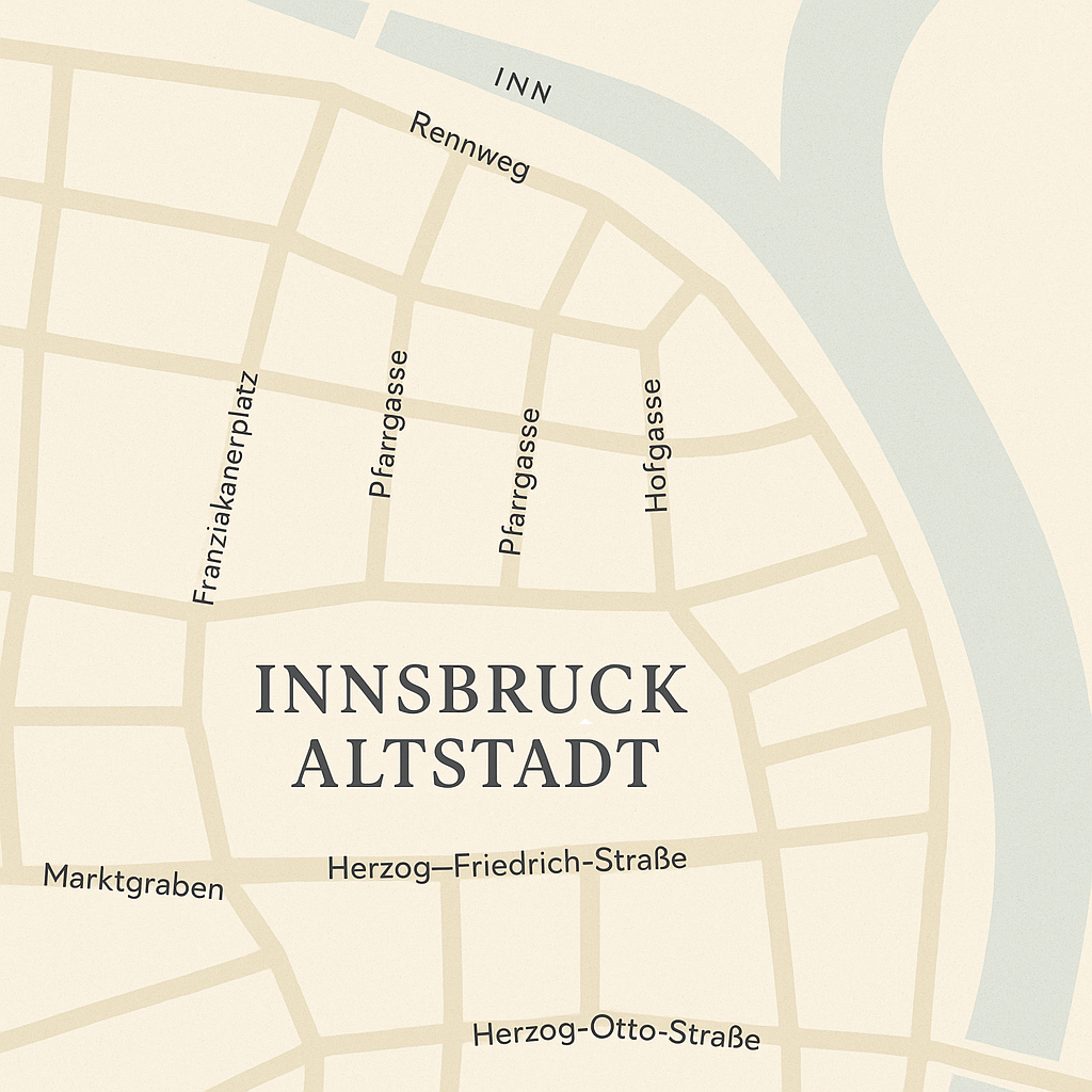 Lage unseres Geschäfts in der Innsbrucker Altstadt